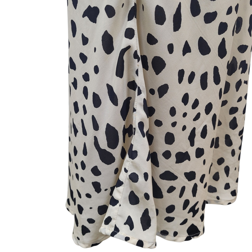 Japna Cream Black Spotted Animal Print Cheetah Midi Trumpet Skirt Size Medium - Picture 6 of 10